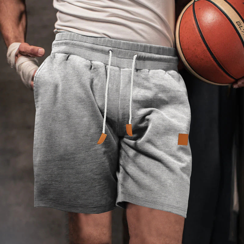 Men's 5 Inch Solid Color Drawstring Waist Shorts
