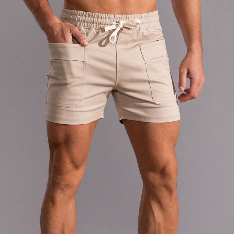 Men's Multi-Pocket Mid-Waist Drawstring Cargo Shorts