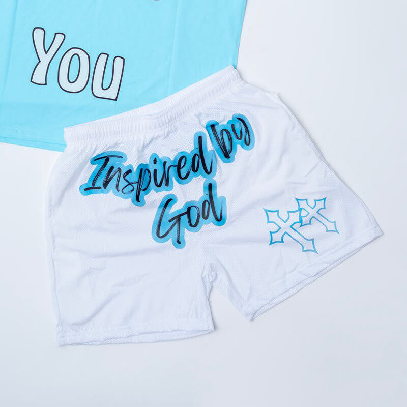 Inspired By God Print Shorts