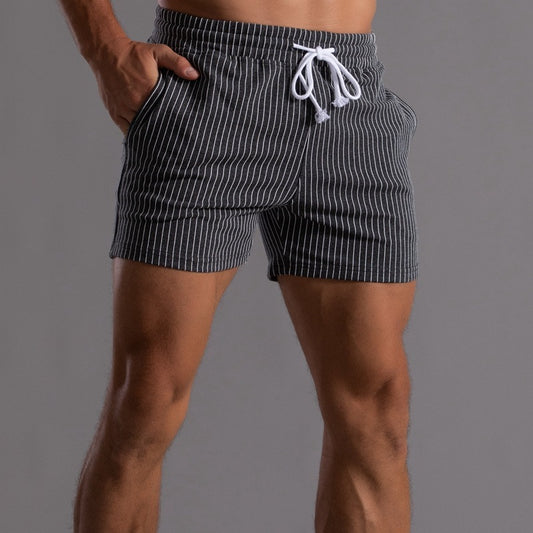 Men's Striped 3 Inch Gym Workout Shorts
