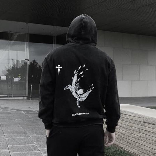 Fallen Angel Print Men's Hoodie