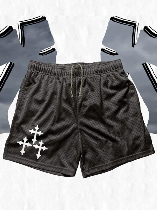 Casual Cross Print Shorts