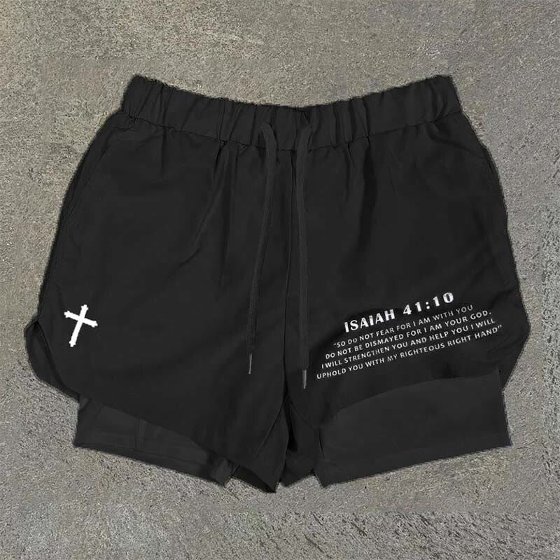 Casual Isaiah 41:10 Print Shorts