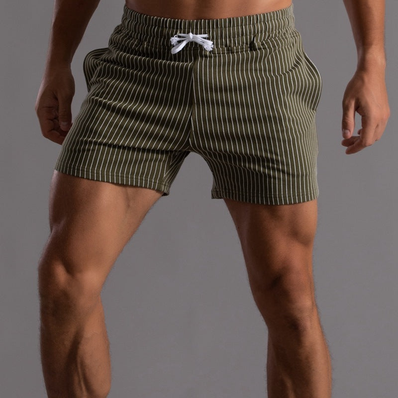 Men's Striped 3 Inch Gym Workout Shorts