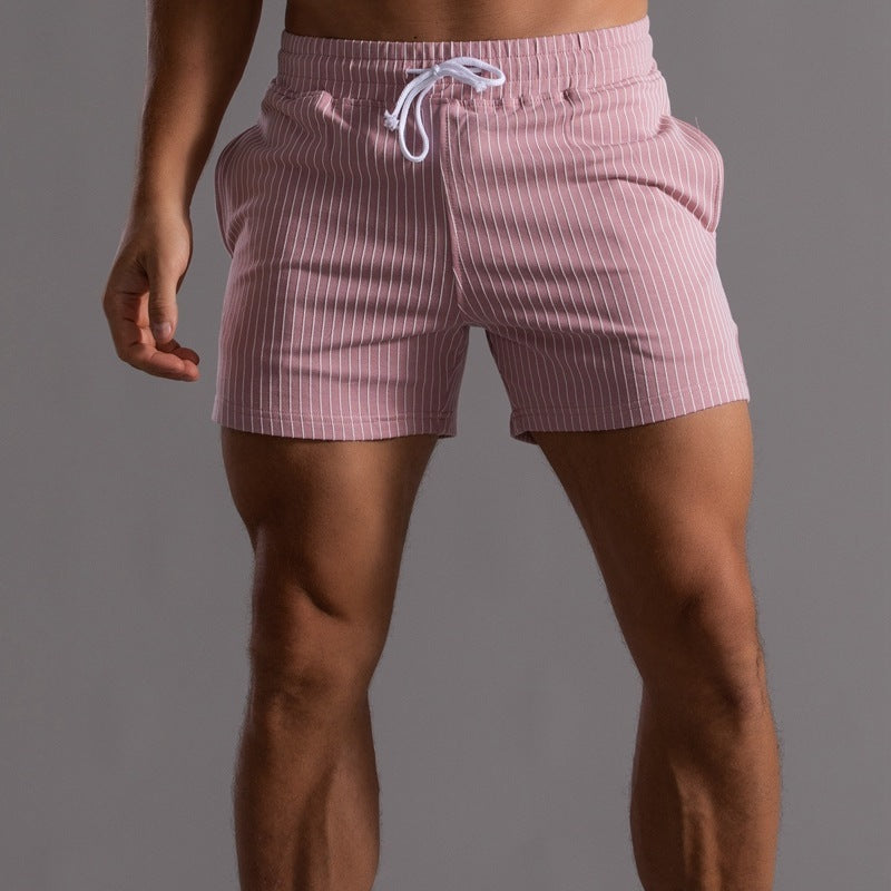 Men's Striped 3 Inch Gym Workout Shorts