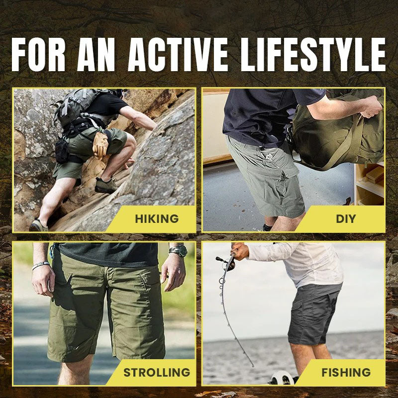 SUMMER SALES 70% OFF | Men's Tactical 10-pocket Waterproof Hiking Fishing Cargo Shorts