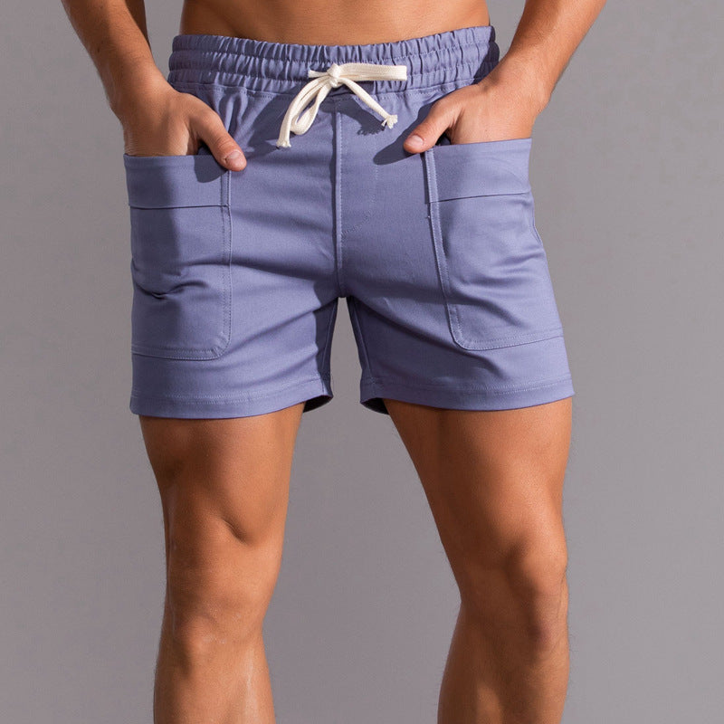 Men's Multi-Pocket Mid-Waist Drawstring Cargo Shorts