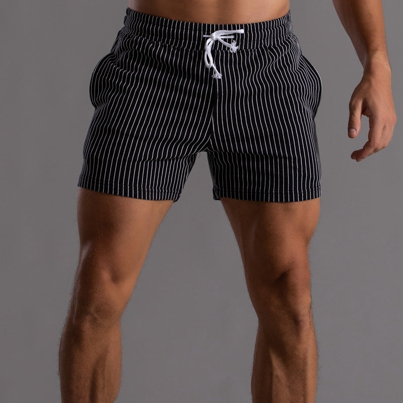 Men's Striped 3 Inch Gym Workout Shorts