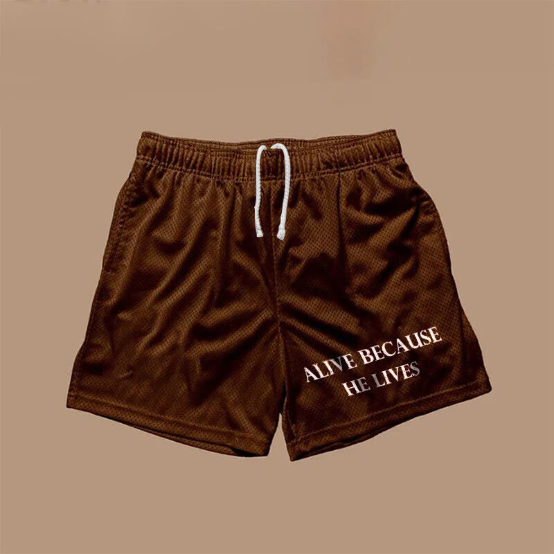 Alive Because He Lives Print Casual Shorts