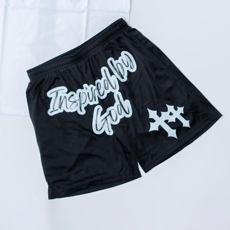 Inspired By God Print Shorts