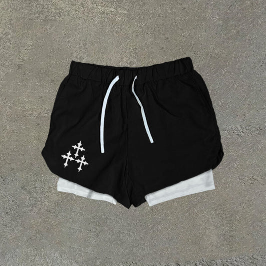 Cross Print Men's Christian Shorts