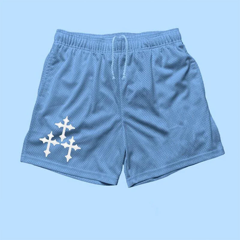 Casual Cross Print Shorts