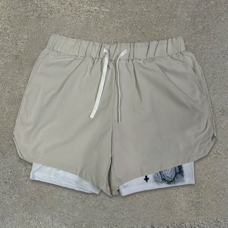 Men's Causal Angel Print Shorts