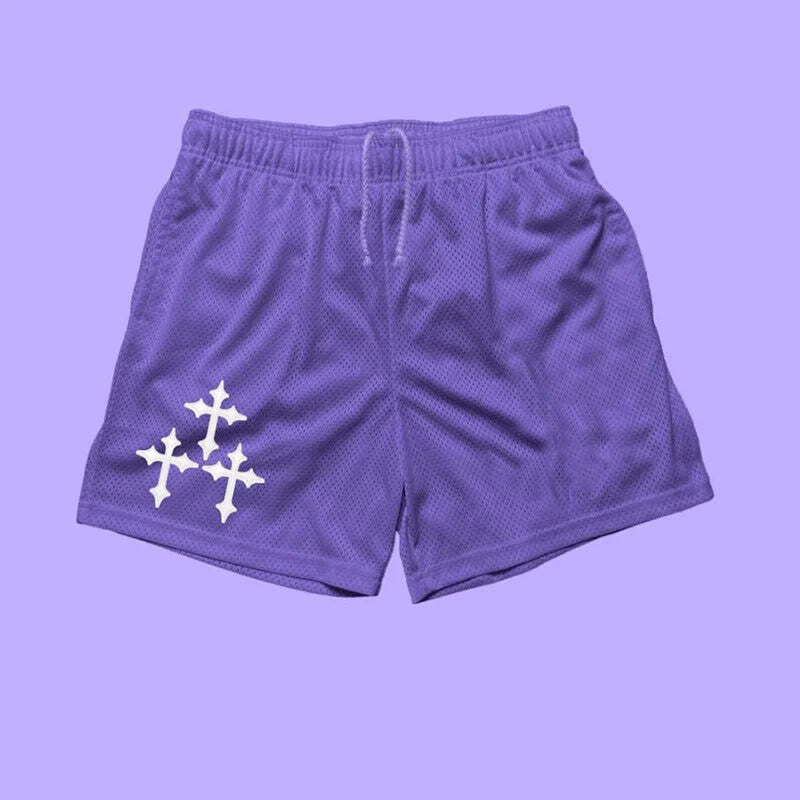 Casual Cross Print Shorts
