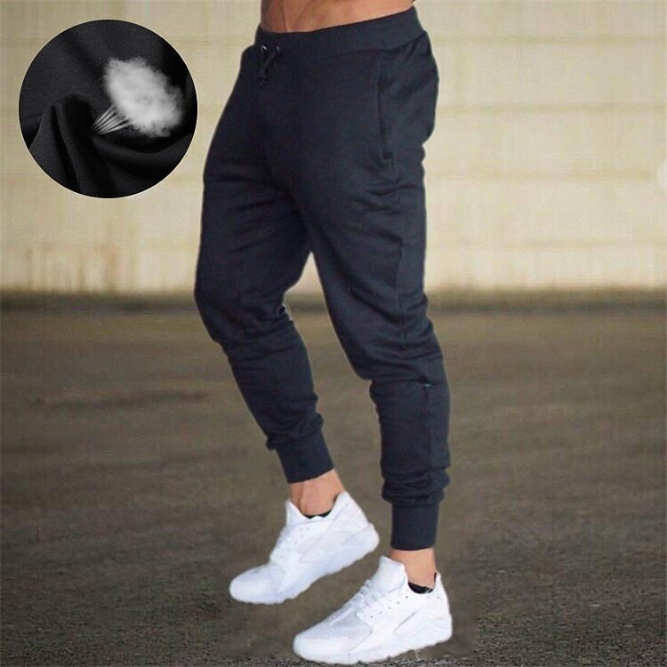 Men's Joggers Sweatpants Pocket Drawstring Bottoms Athletic Athleisure Breathable Soft Sweat wicking Fitness Gym Workout Performance Sportswear Activewear Solid Colored Sillver Gray Dark Grey Black