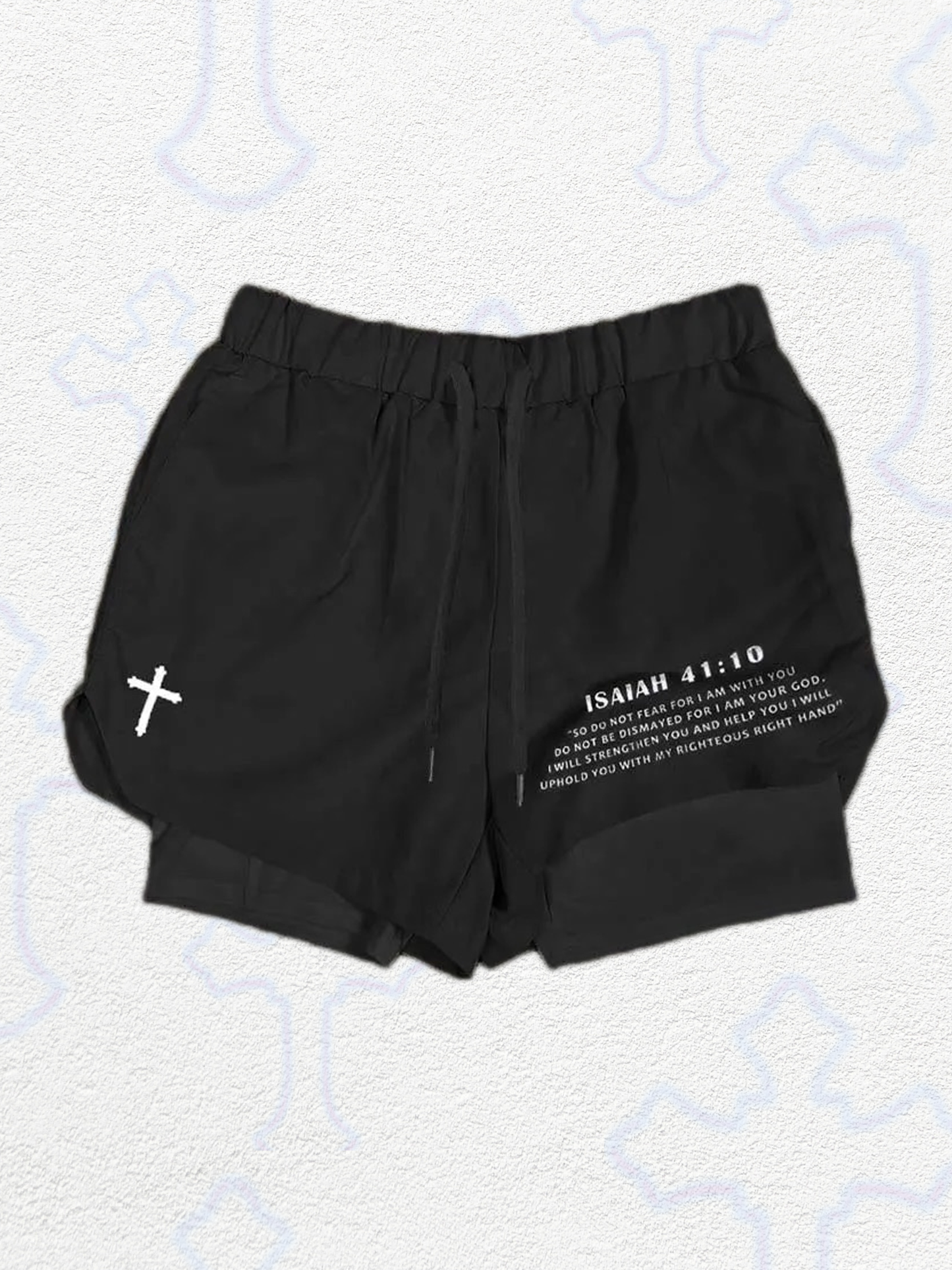 Casual Isaiah 41:10 Print Shorts