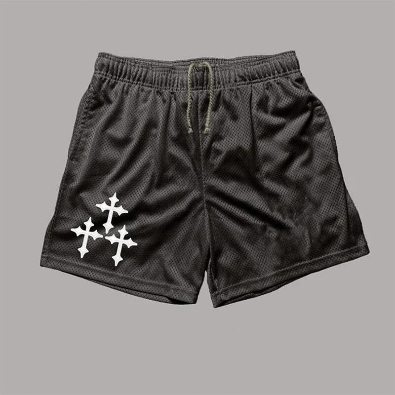 Casual Cross Print Shorts