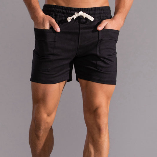 Men's Multi-Pocket Mid-Waist Drawstring Cargo Shorts