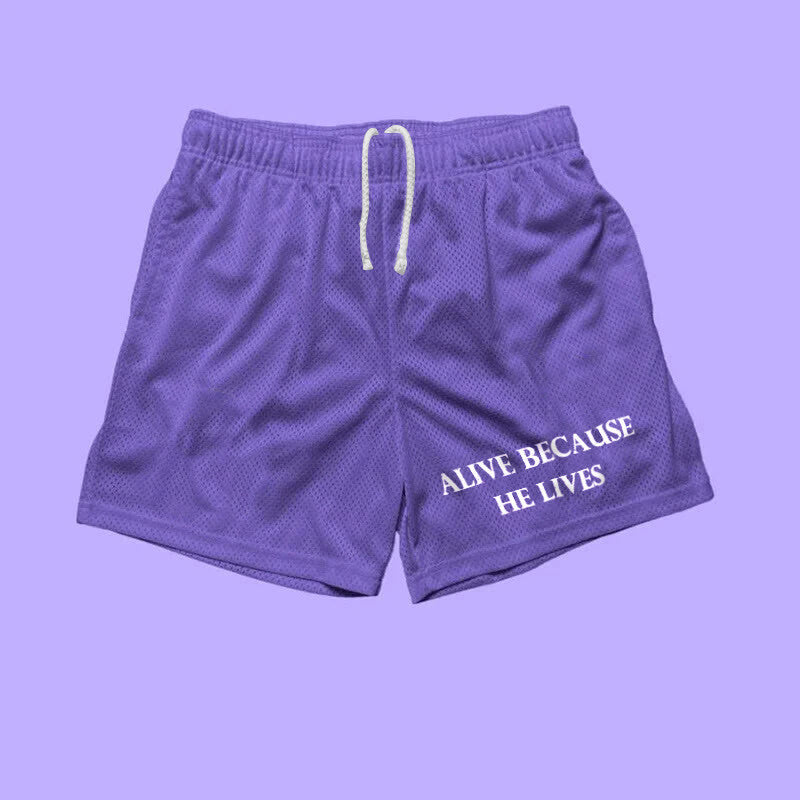 Alive Because He Lives Print Casual Shorts
