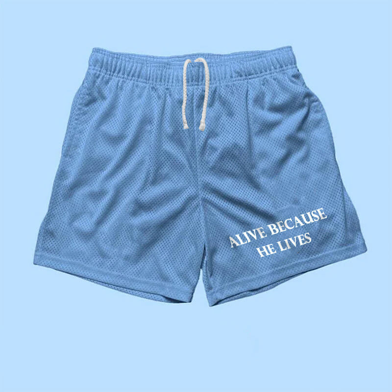 Alive Because He Lives Print Casual Shorts