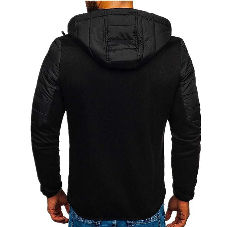 Men's Hooded Patchwork Padded Performance Jacket-C