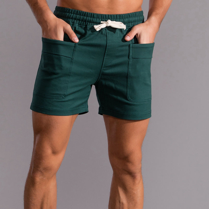Men's Multi-Pocket Mid-Waist Drawstring Cargo Shorts