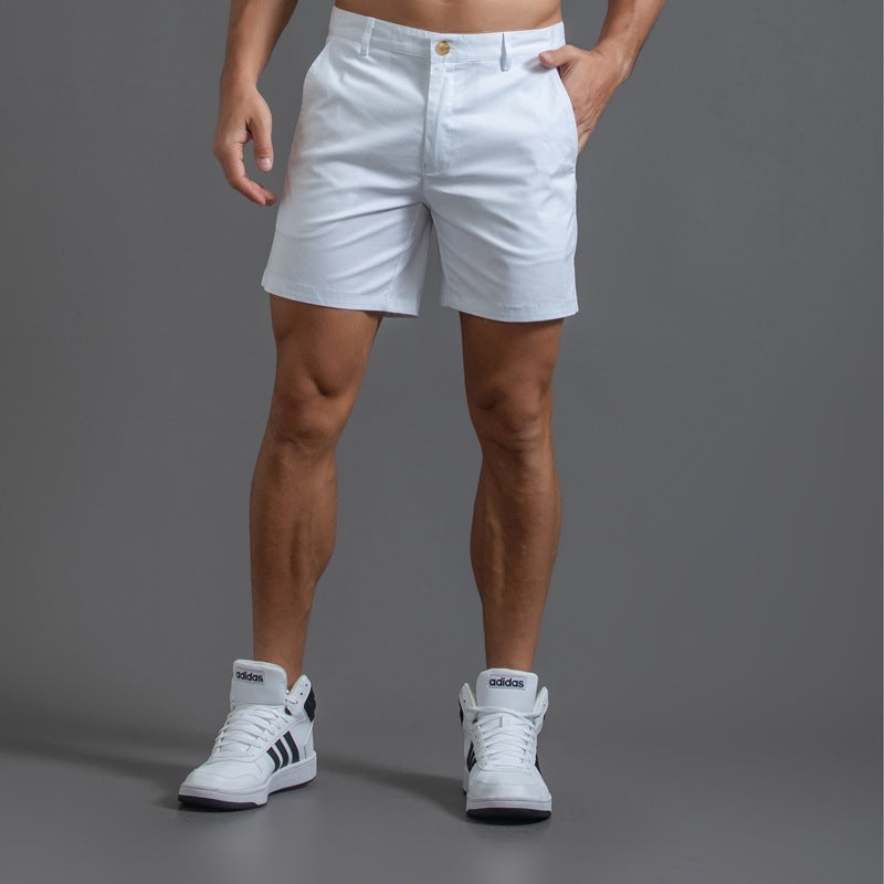 Men's Solid Color Elastic Waist Shorts