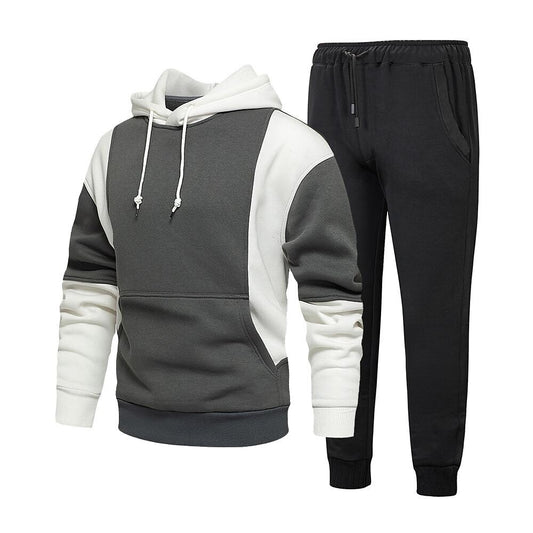 Men's Color Block Casual Long-sleeved Hoodie Tracksuit