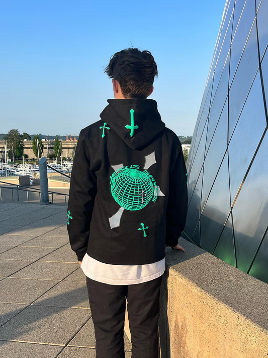Jesus Saves Cross Print Hoodie