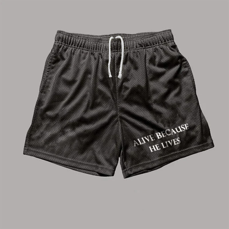 Alive Because He Lives Print Casual Shorts