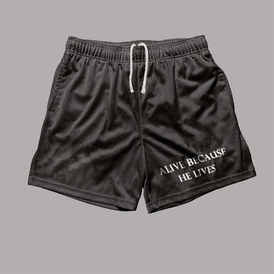 Alive Because He Lives Print Casual Shorts