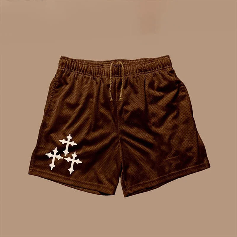 Casual Cross Print Shorts