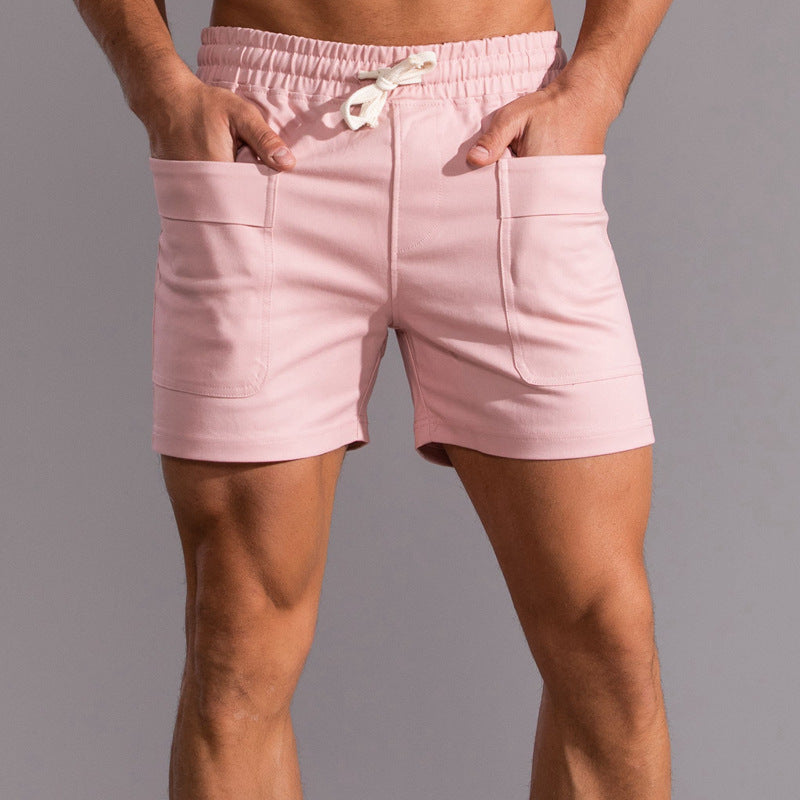 Men's Multi-Pocket Mid-Waist Drawstring Cargo Shorts