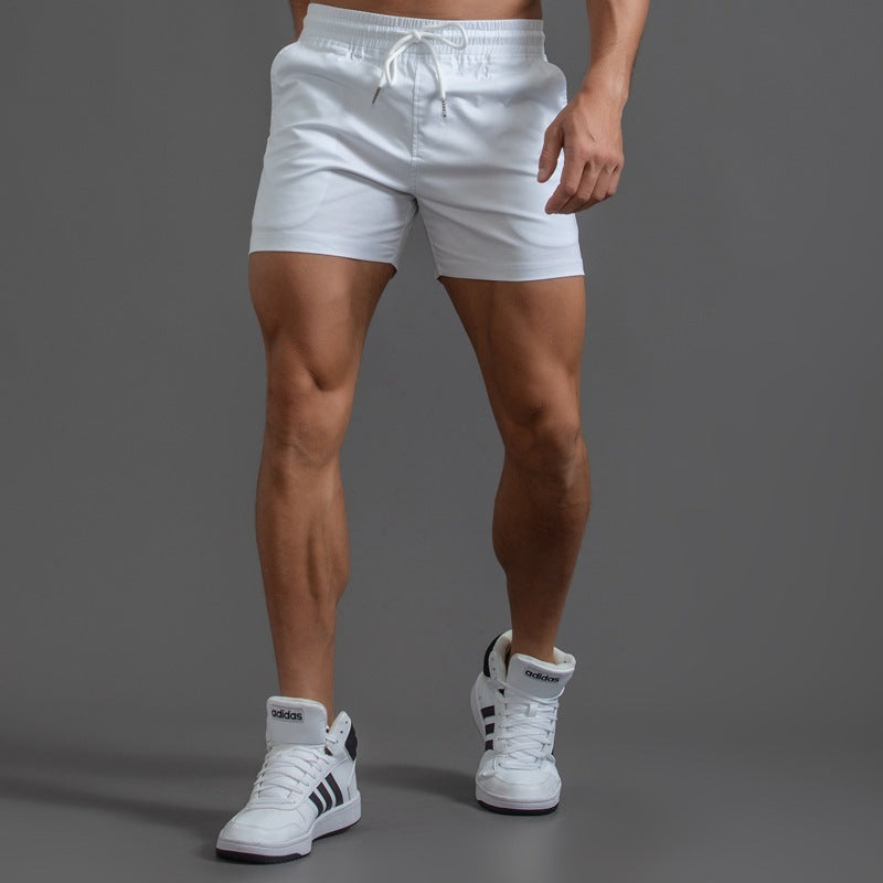 Men's Solid Color Mid-Waist Drawstring Shorts