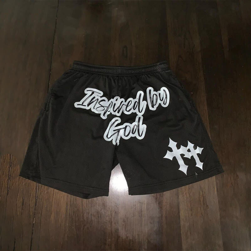 Inspired By God Print Shorts